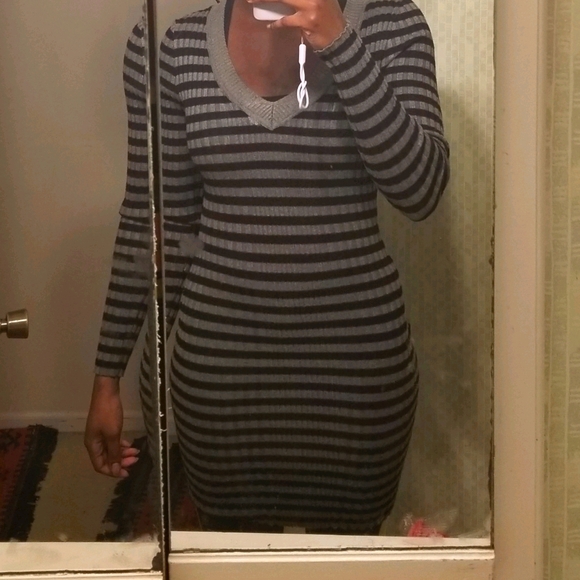 Black and Gray striped dress - Picture 1 of 4